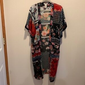 Rachel Zoe Los Angeles New York Kaftan. Lightweight. Very colorful/Front pockets